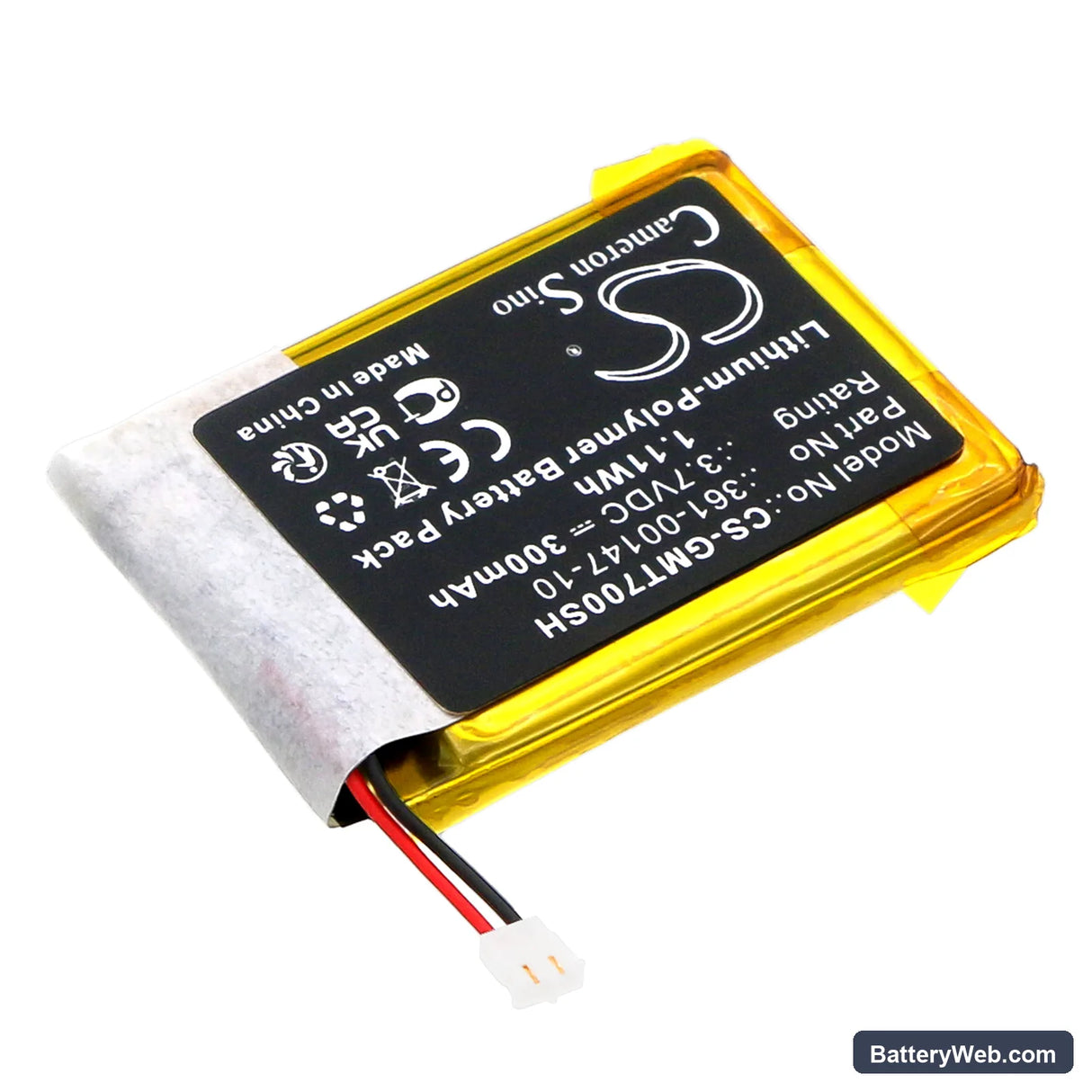 Garmin Tactix 7 Replacement Battery, 3.7V, 300mAh, Li-Polymer 2