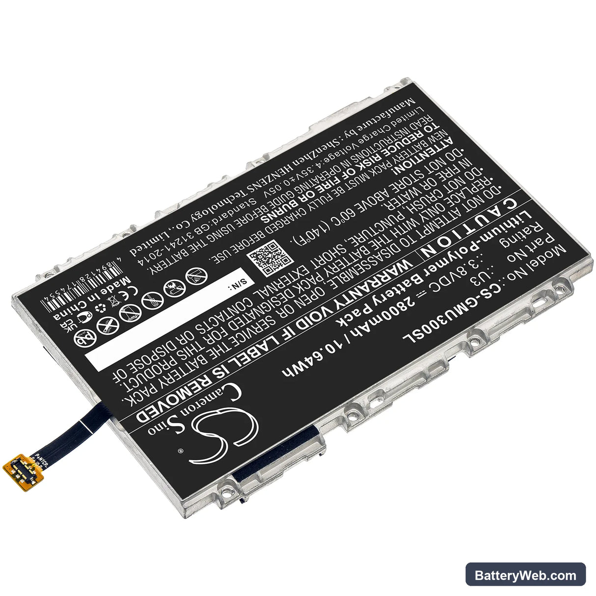GlocalMe U3 Replacement Battery, 3.8V, 2800mAh, Li-Polymer 2