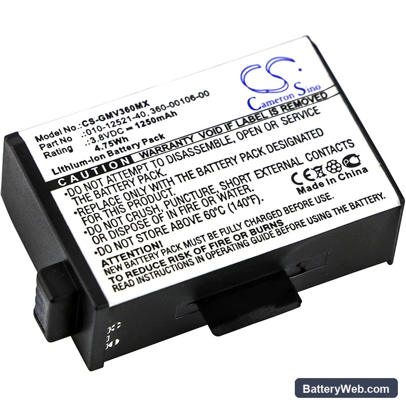 Garmin Virb 360 Replacement Battery, 3.8V, 1250mAh, Li-ion 1
