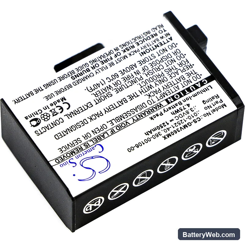 Garmin Virb 360 Replacement Battery, 3.8V, 1250mAh, Li-ion 2
