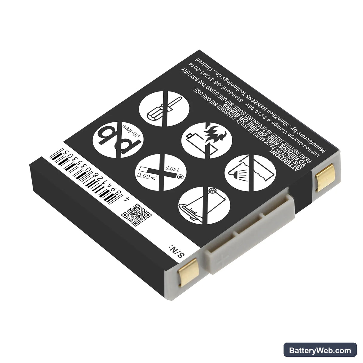 GN Netcom 9120 Replacement Battery, 3.7V, 340mAh, Li-Polymer 3