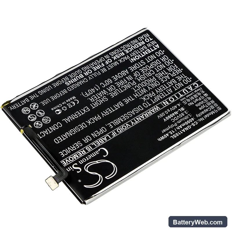 GIONEE A1 Lite Replacement Battery, 3.85V, 4000mAh, Li-Polymer 2