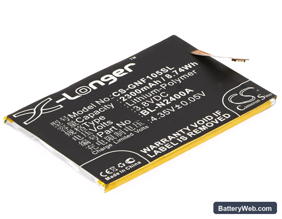 GIONEE F105 Replacement Battery, 3.8V, 2300mAh, Li-Polymer 1
