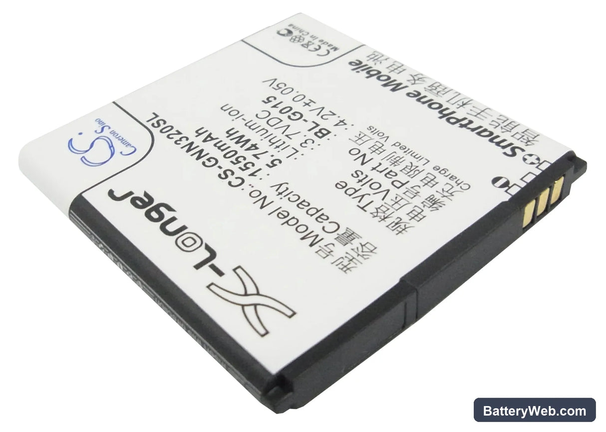 GIONEE GN320 Replacement Battery, 3.7V, 1550mAh, Li-ion 2