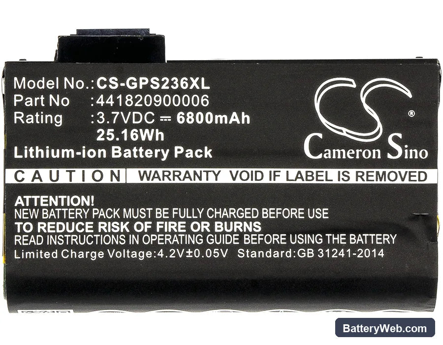 Getac PS236 Replacement Battery, 3.7V, 6800mAh, Li-ion 5