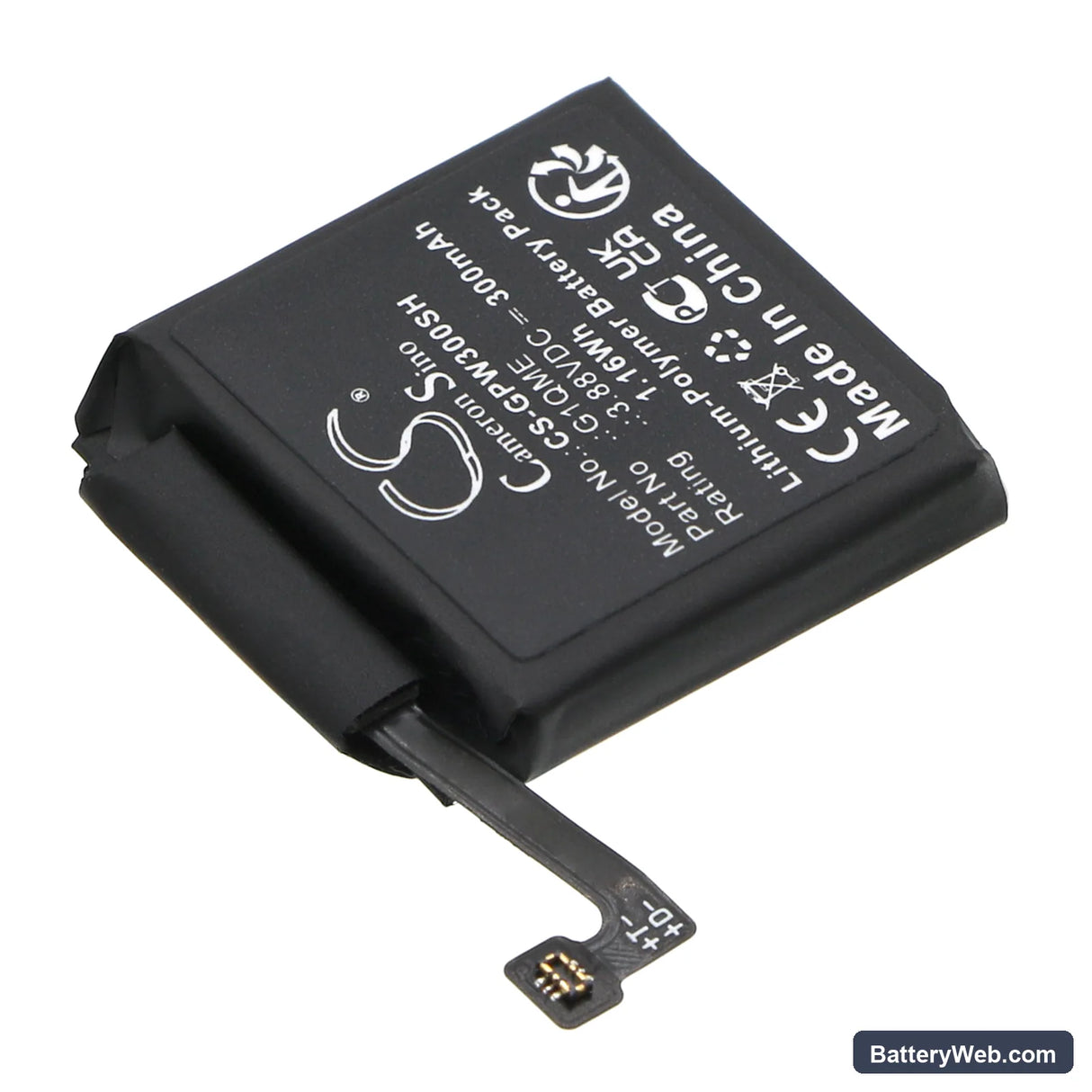 Google Pixel Watch 3 Replacement Battery, 3.88V, 300mAh, Li-Polymer 2