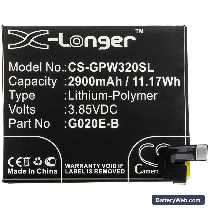 Google Pixel 3A Replacement Battery, 3.85V, 2900mAh, Li-Polymer 3