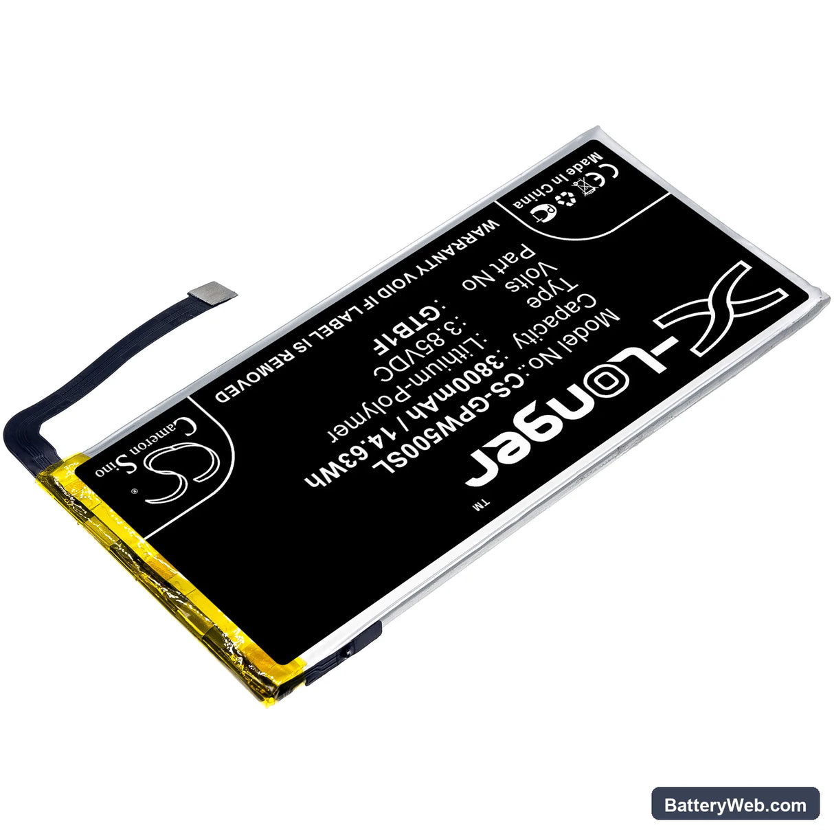 Google Pixel 5 Replacement Battery, 3.85V, 3800mAh, Li-Polymer 2