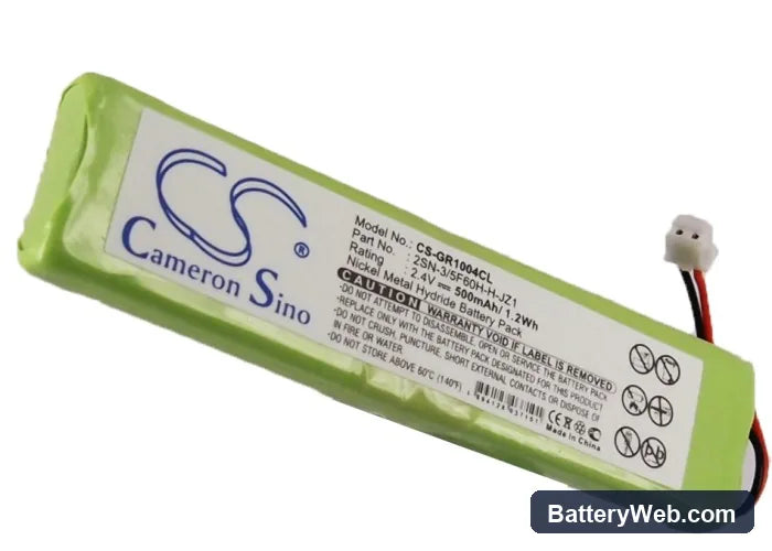 Grundig Frame A Replacement Battery, 2.4V, 500mAh, Ni-MH 5