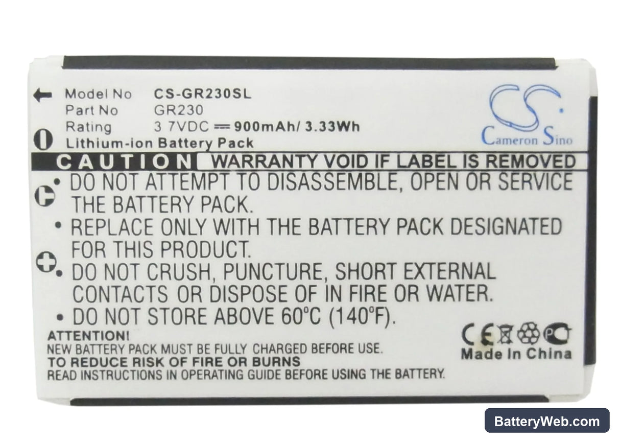 Holux GR-230 GPS Receiver Replacement Battery, 3.7V, 900mAh, Li-ion 5