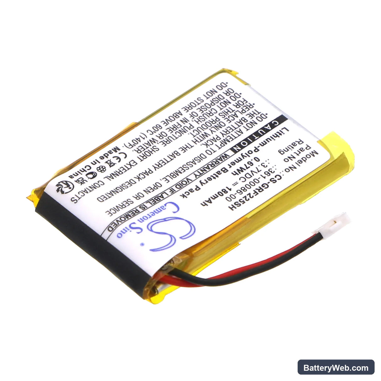 Garmin Forerunner 225 Replacement Battery, 3.7V, 180mAh, Li-Polymer 2