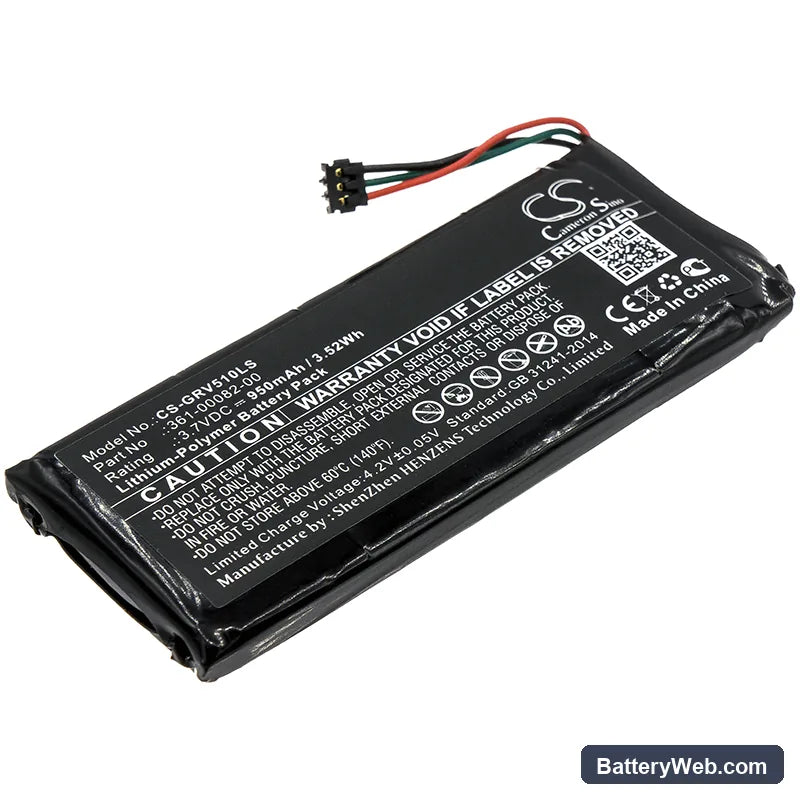 Garmin Varia TL Replacement Battery, 3.7V, 950mAh, Li-Polymer 1