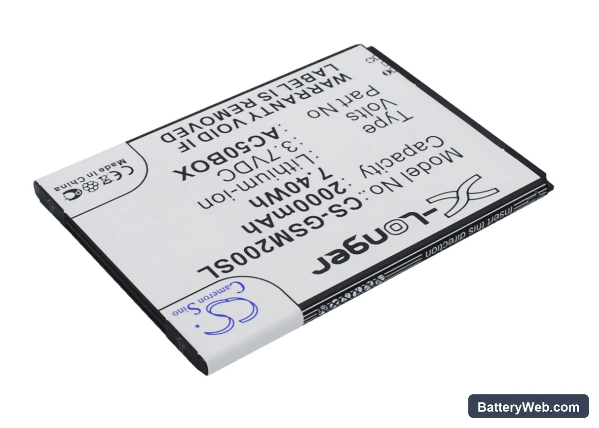 Archos 50b Oxygen Replacement Battery, 3.7V, 2000mAh, Li-ion 3