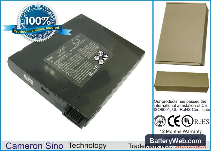 Gateway Solo 2300 Replacement Battery, 14.8V, 4400mAh, Li-ion 1
