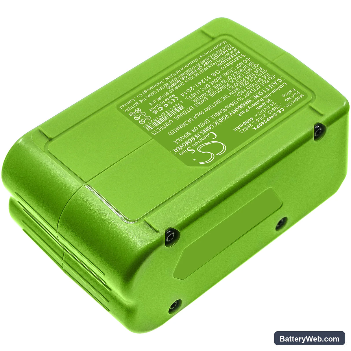 Powerworks 2CM P24LM32 Replacement Battery, 24V, 4000mAh, Li-ion 4