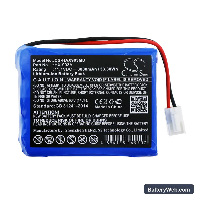 HUAXI HX-903A Replacement Battery, 11.1V, 3000mAh, Li-ion 3