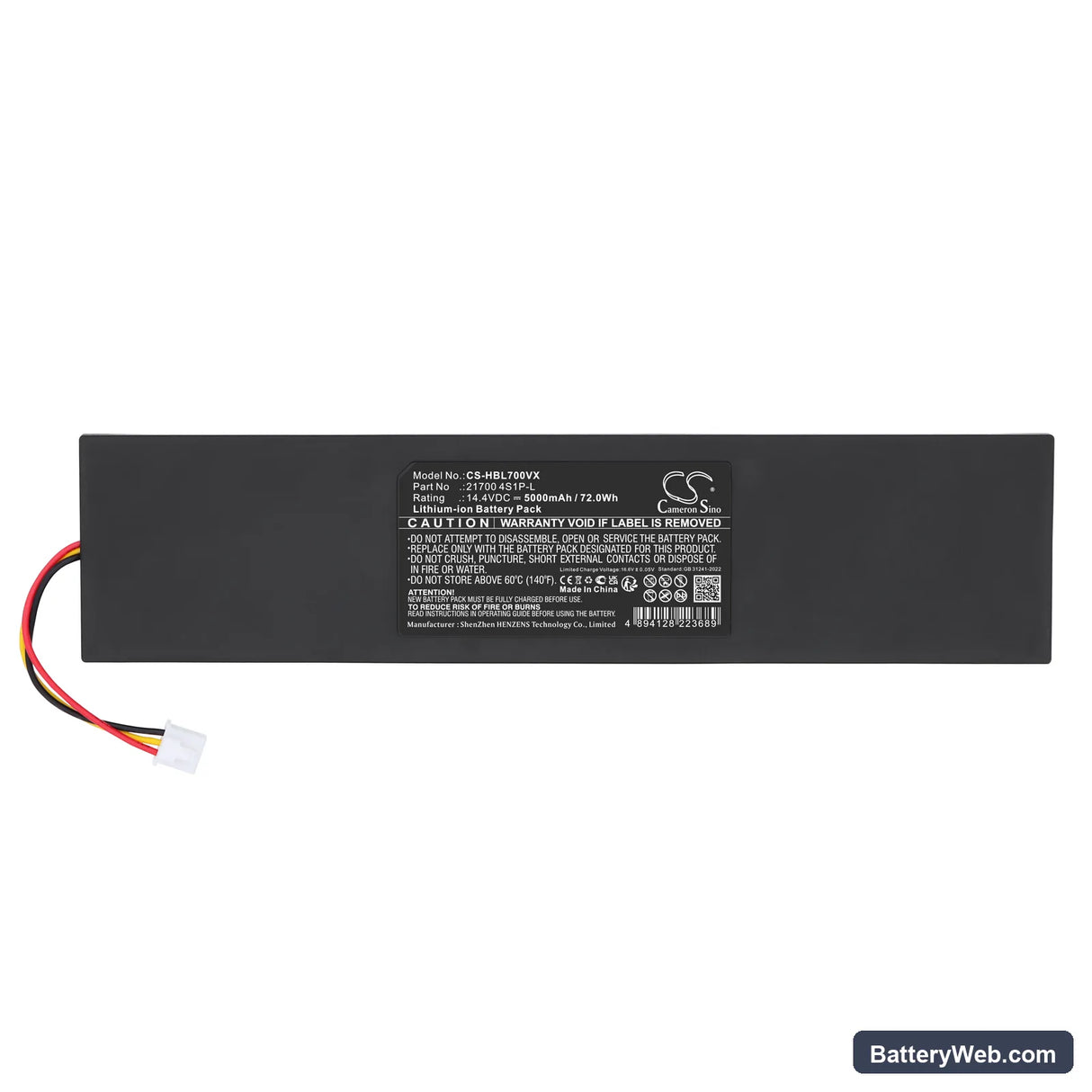 HOBOT Legee D7 Replacement Battery, 14.4V, 5000mAh, Li-ion 5