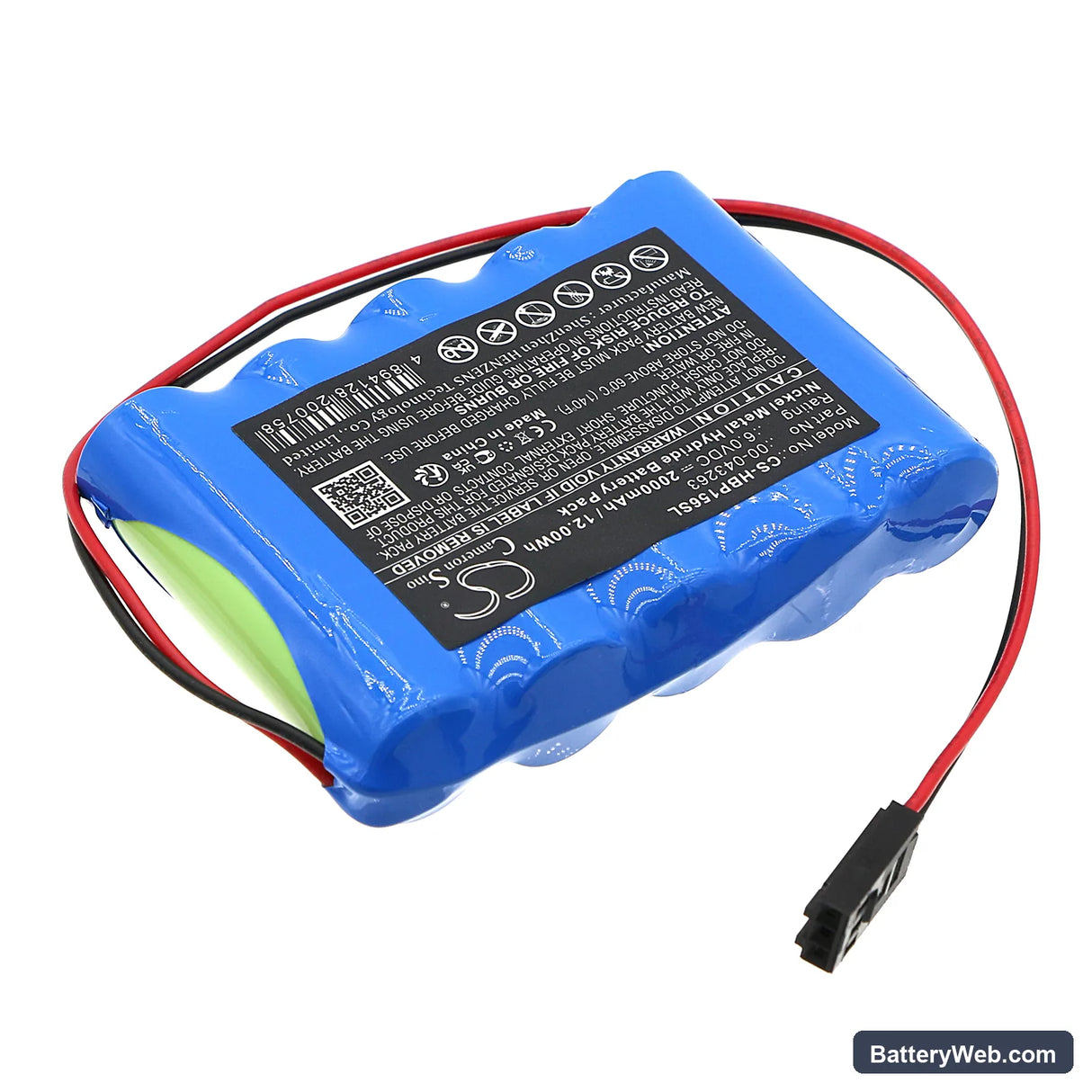 Hobart Quantum Digital Deli Scale Label Printer Replacement Battery, 6V, 2000mAh, Ni-MH 2