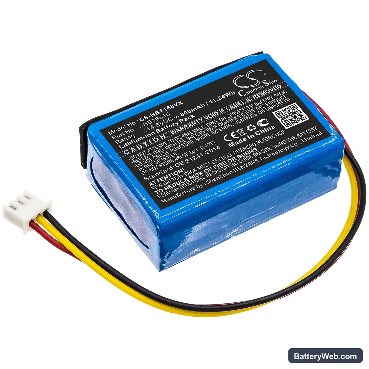 HOBOT 168 Replacement Battery, 14.8V, 800mAh, Li-ion 1