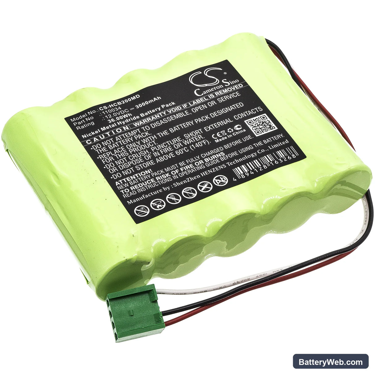 Hellige SCB2 Scope Replacement Battery, 12V, 3000mAh, Ni-MH 1