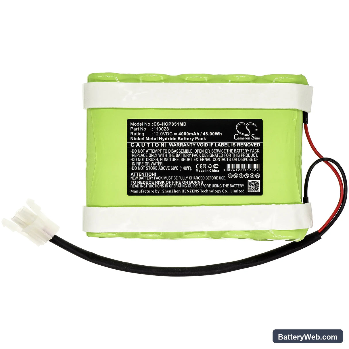 Hellige Defi SCP851 Replacement Battery, 12V, 4000mAh, Ni-MH 3