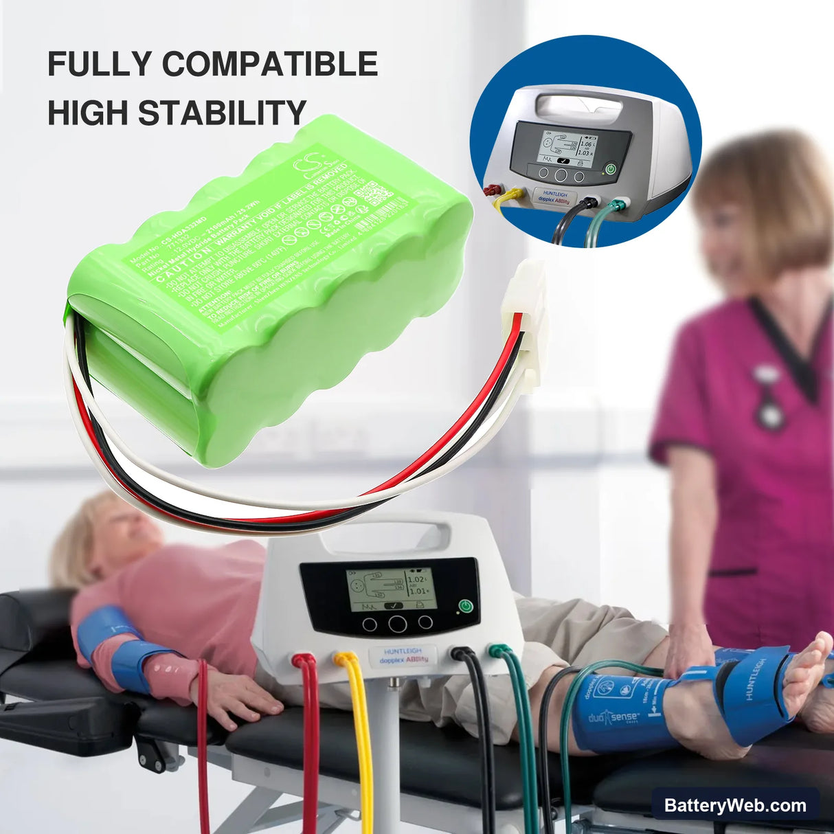 Huntleigh Doppler Dopplex ability Replacement Battery, 12V, 2100mAh, Ni-MH 6