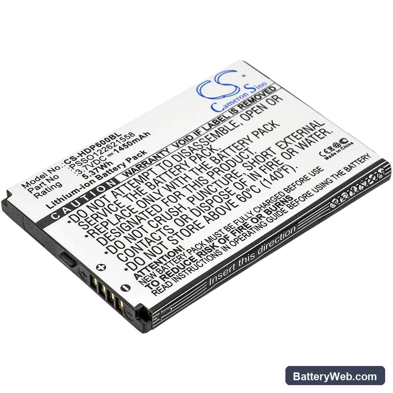 HandHeld Dolphin 6000 Replacement Battery, 3.7V, 1450mAh, Li-ion 1