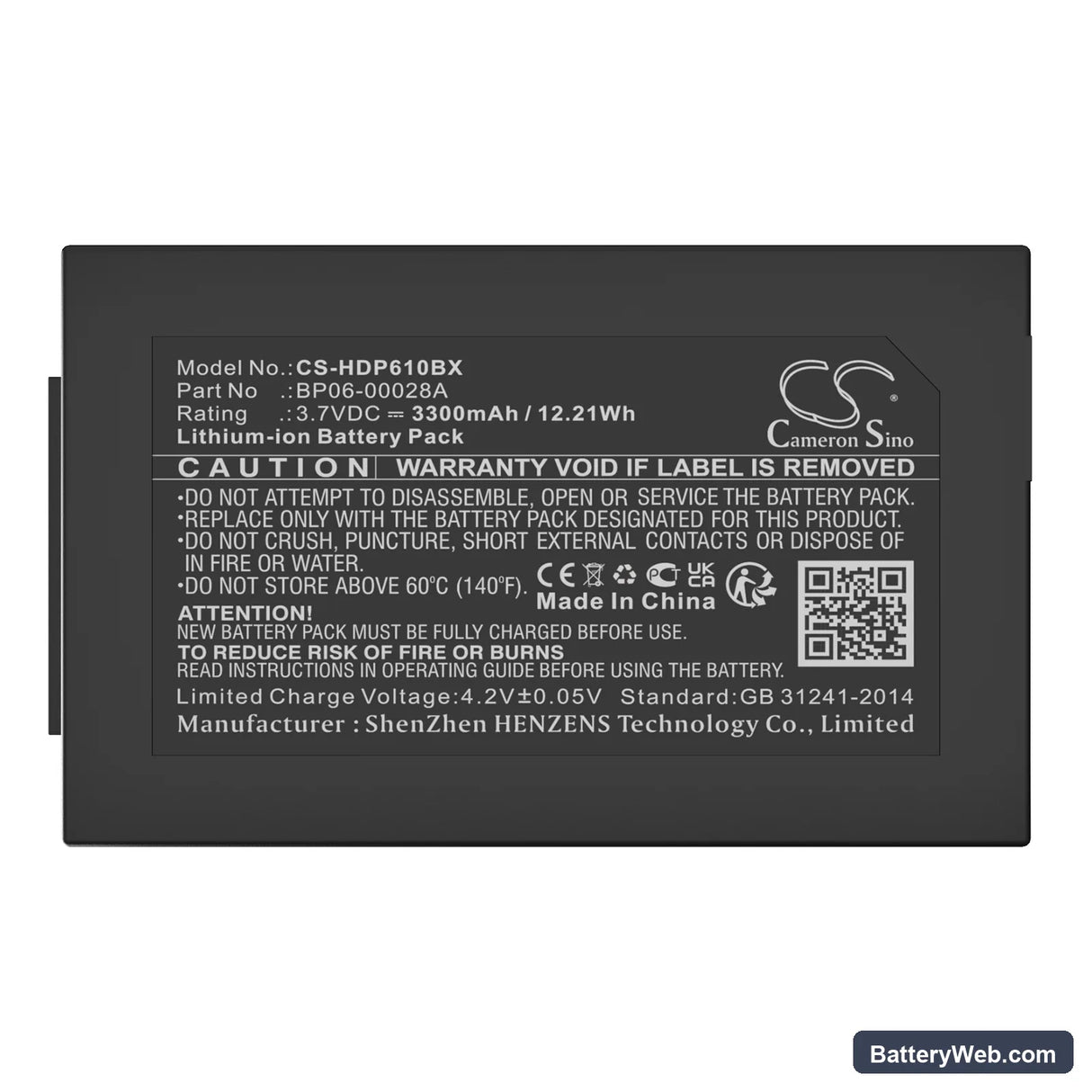 Honeywell ScanPal 5100 Replacement Battery, 3.7V, 3300mAh, Li-ion 5