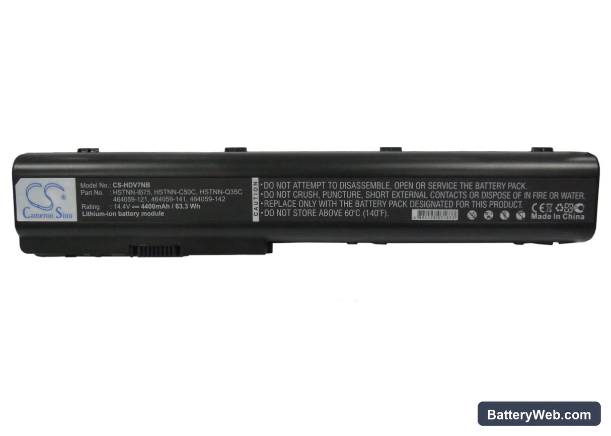 HP Pavilion DV7 Replacement Battery, 14.4V, 4400mAh, Li-ion 5
