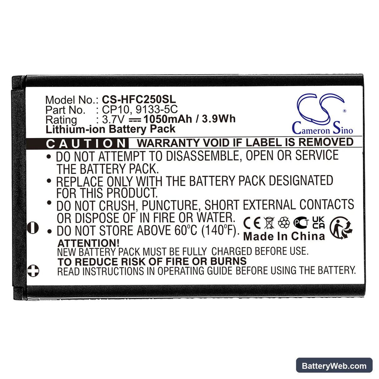Emporia Telme C120 Replacement Battery, 3.7V, 1050mAh, Li-ion 3