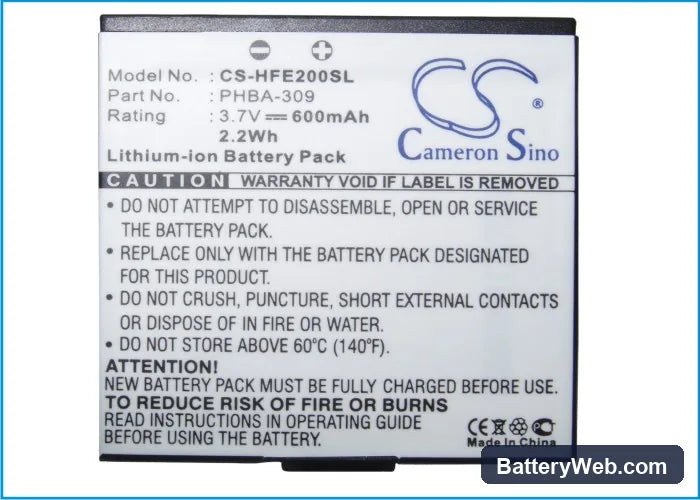 Telefunken Eurofon T20 Replacement Battery, 3.7V, 600mAh, Li-ion 5