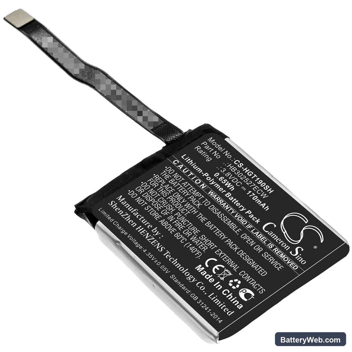 Huawei Magic GT Replacement Battery, 3.8V, 170mAh, Li-Polymer 1