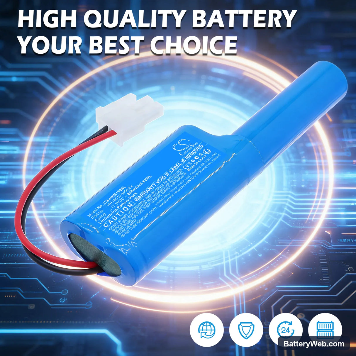 Heim & Haus 16010 Replacement Battery, 11.1V, 800mAh, Li-ion 6