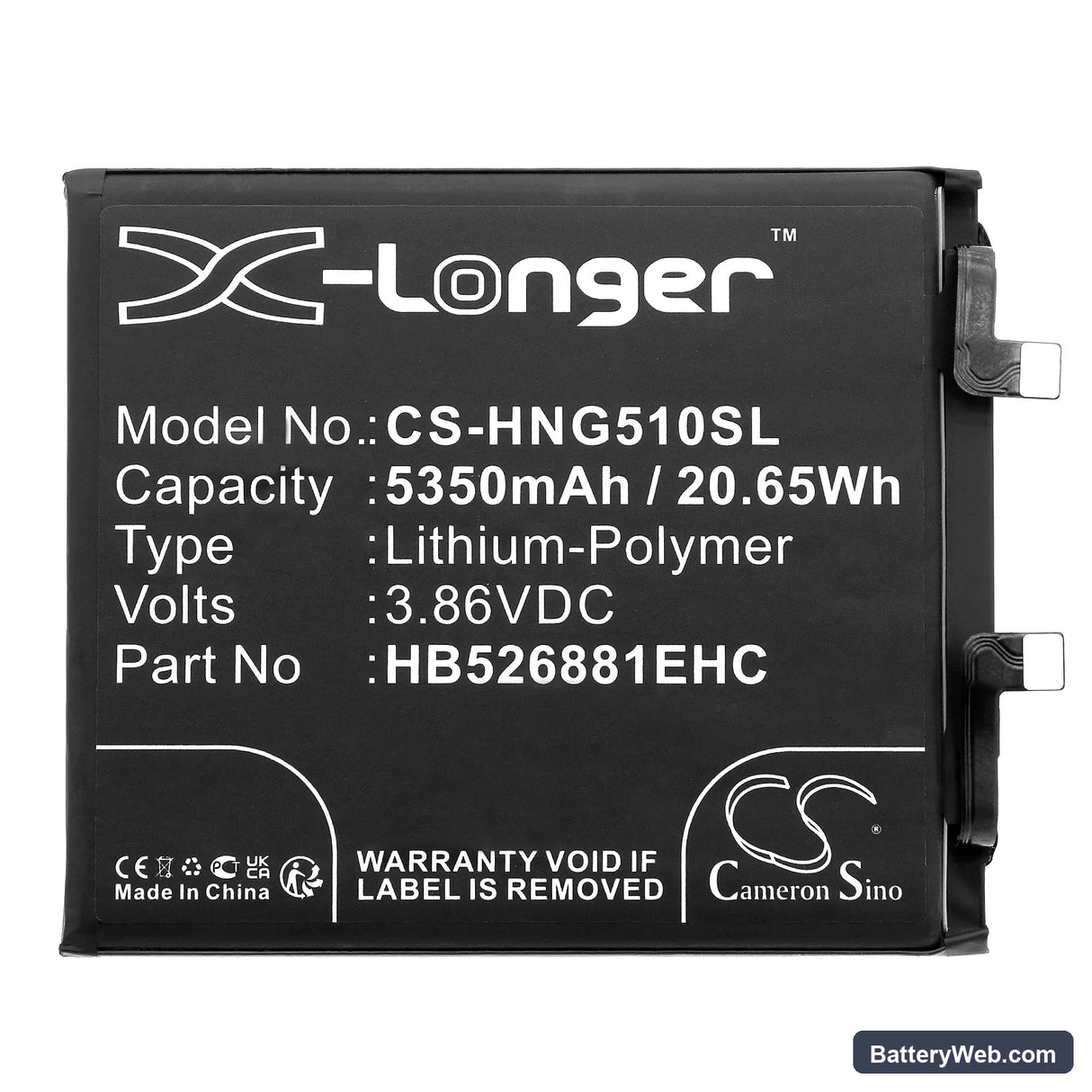 Honor Magic 5 Pro Replacement Battery, 3.86V, 5350mAh, Li-Polymer 3