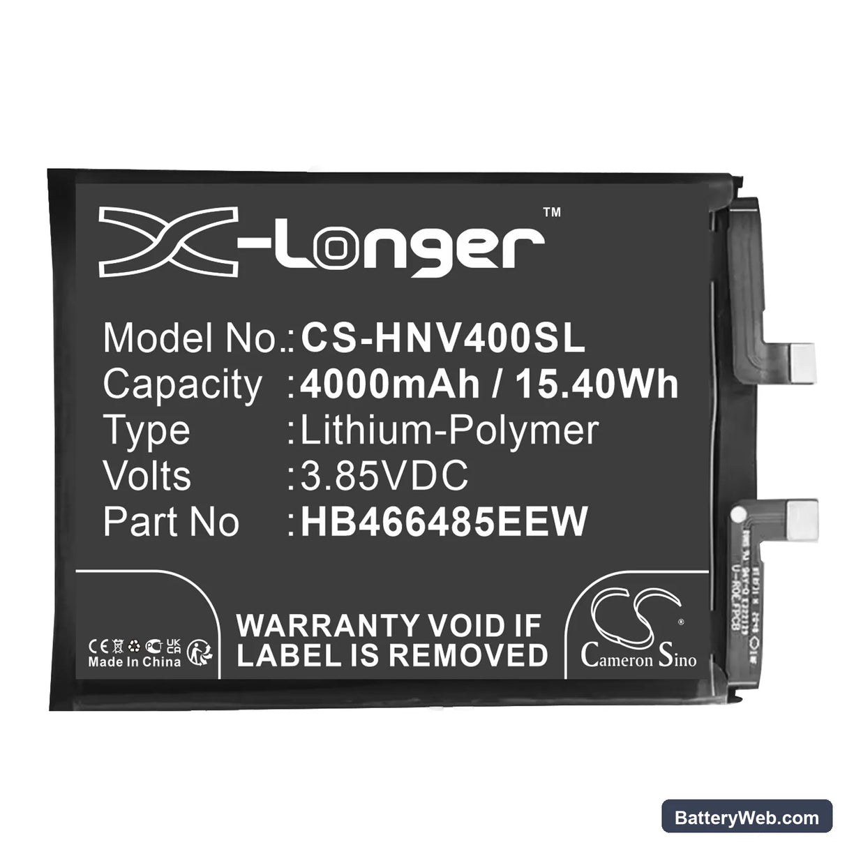 Huawei Nova 8 Pro Replacement Battery, 3.85V, 3600mAh, Li-Polymer 1