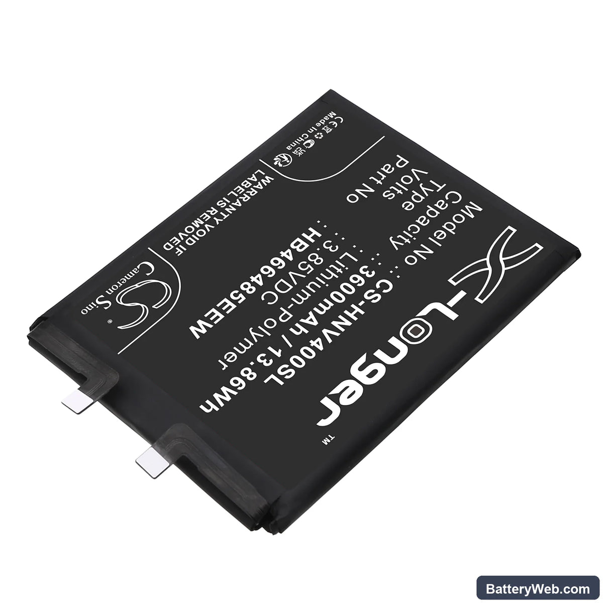 Huawei Nova 8 Pro Replacement Battery, 3.85V, 3600mAh, Li-Polymer 2