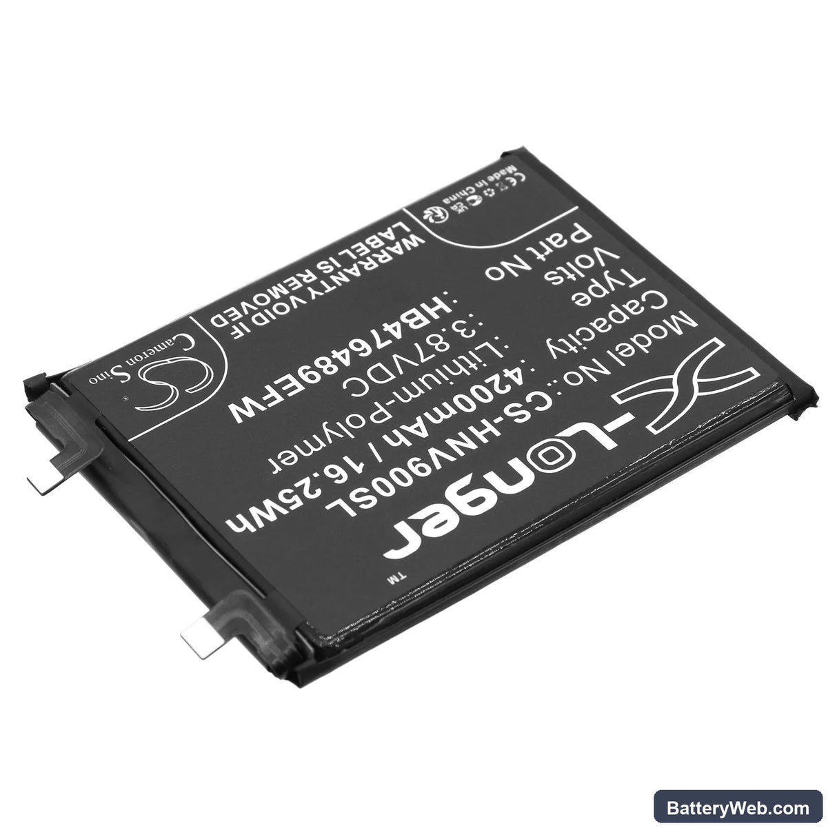 Honor Nova 9 Replacement Battery, 3.87V, 4200mAh, Li-Polymer 2