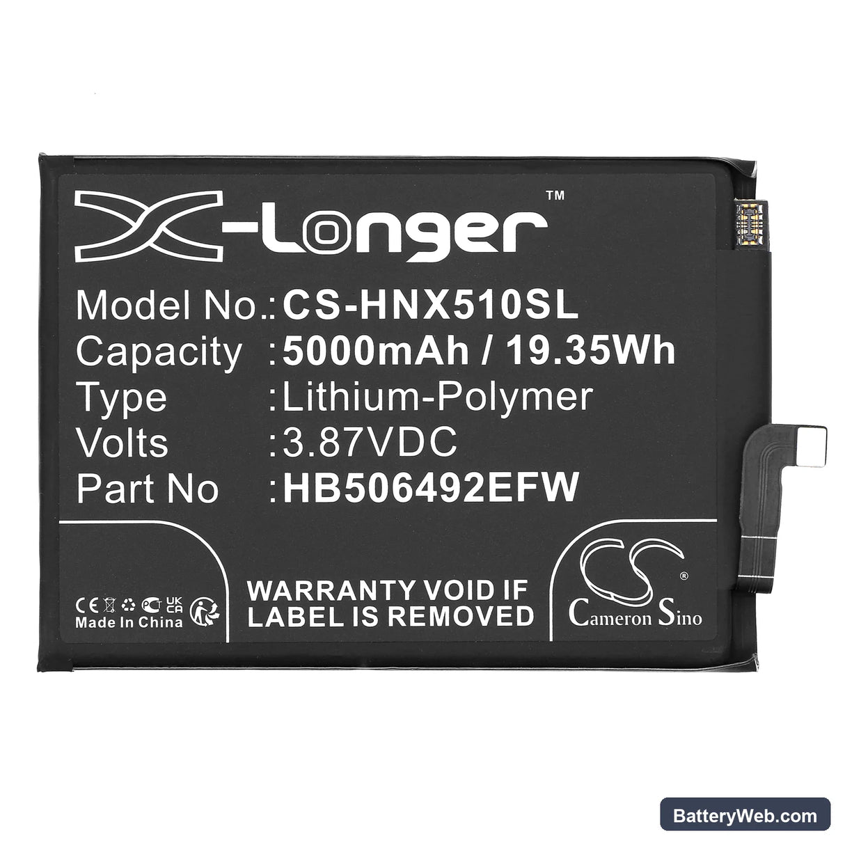 Honor Magic 5 Lite Replacement Battery, 3.87V, 5000mAh, Li-Polymer 3