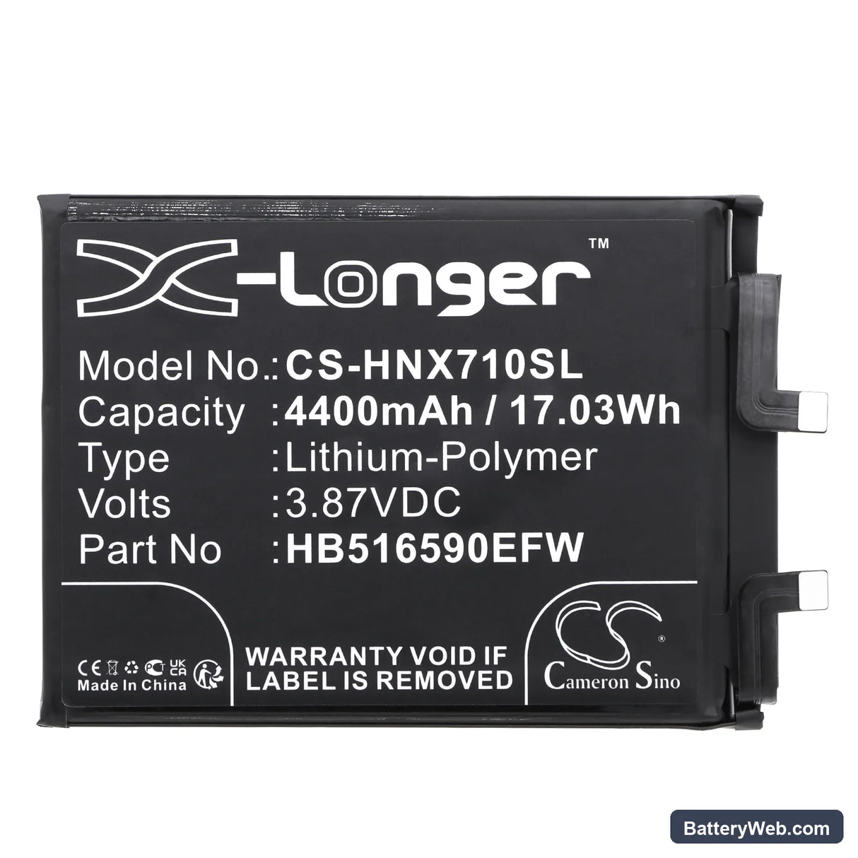 Honor 70 Pro Replacement Battery, 3.87V, 4400mAh, Li-Polymer 3