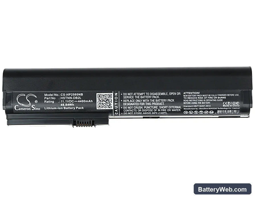 HP EliteBook 2560p Replacement Battery, 11.1V, 4400mAh, Li-ion 5