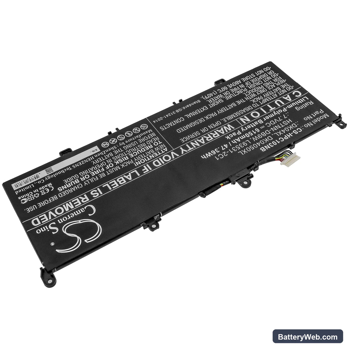 HP Elite C1030 Replacement Battery, 7.7V, 6150mAh, Li-Polymer 2