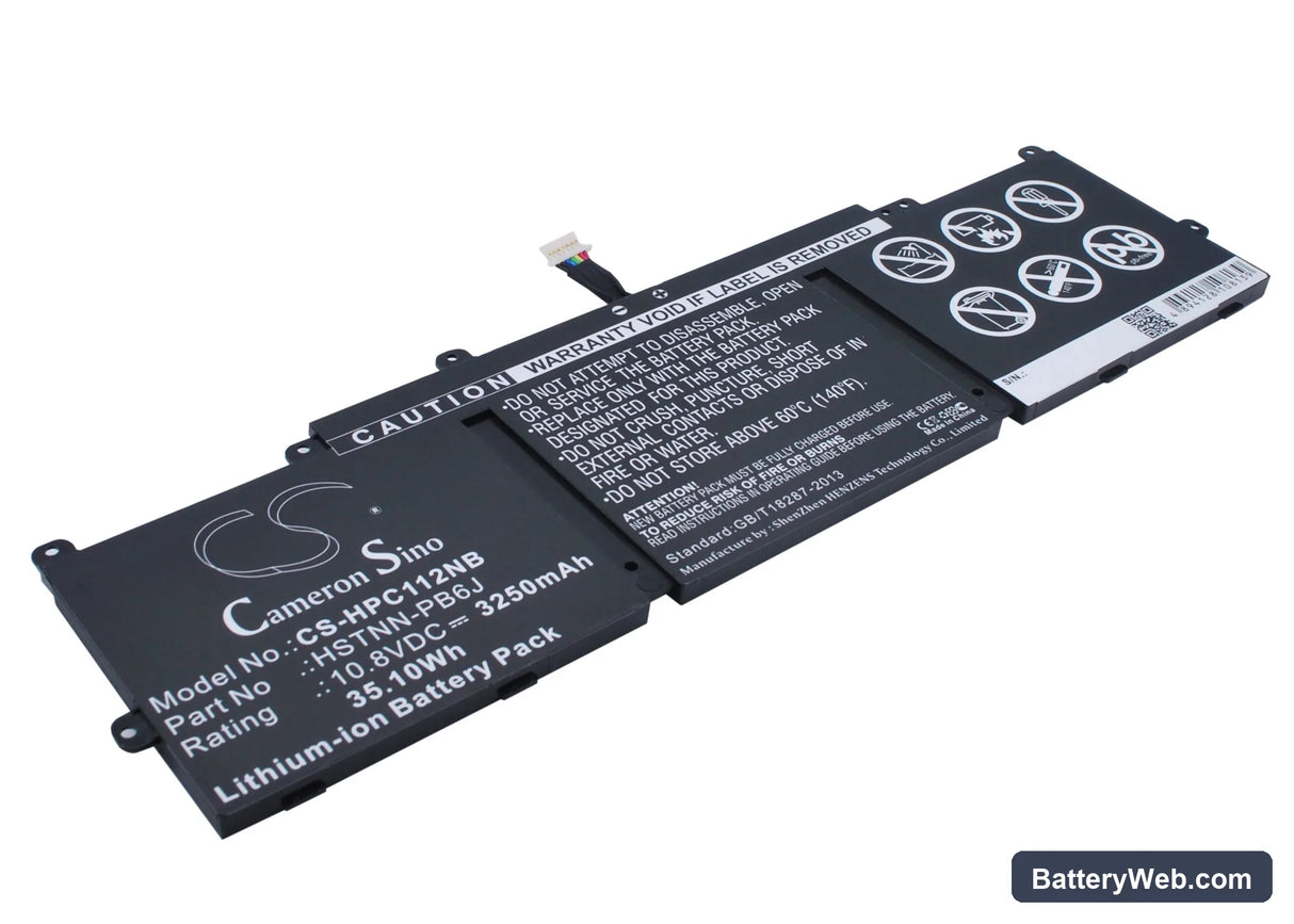 HP Chromebook 11-2101tu Replacement Battery, 10.8V, 3250mAh, Li-ion 1