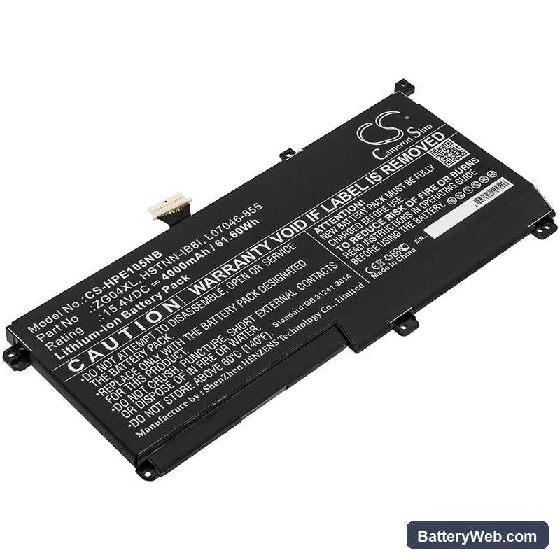 HP EliteBook 1050 G1 Replacement Battery, 15.4V, 4000mAh, Li-ion 1