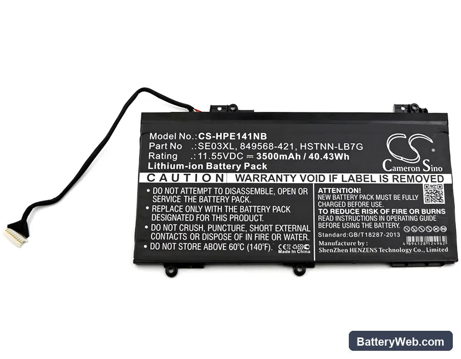 HP Pavilion 14-AL000 Replacement Battery, 11.55V, 3500mAh, Li-ion 3