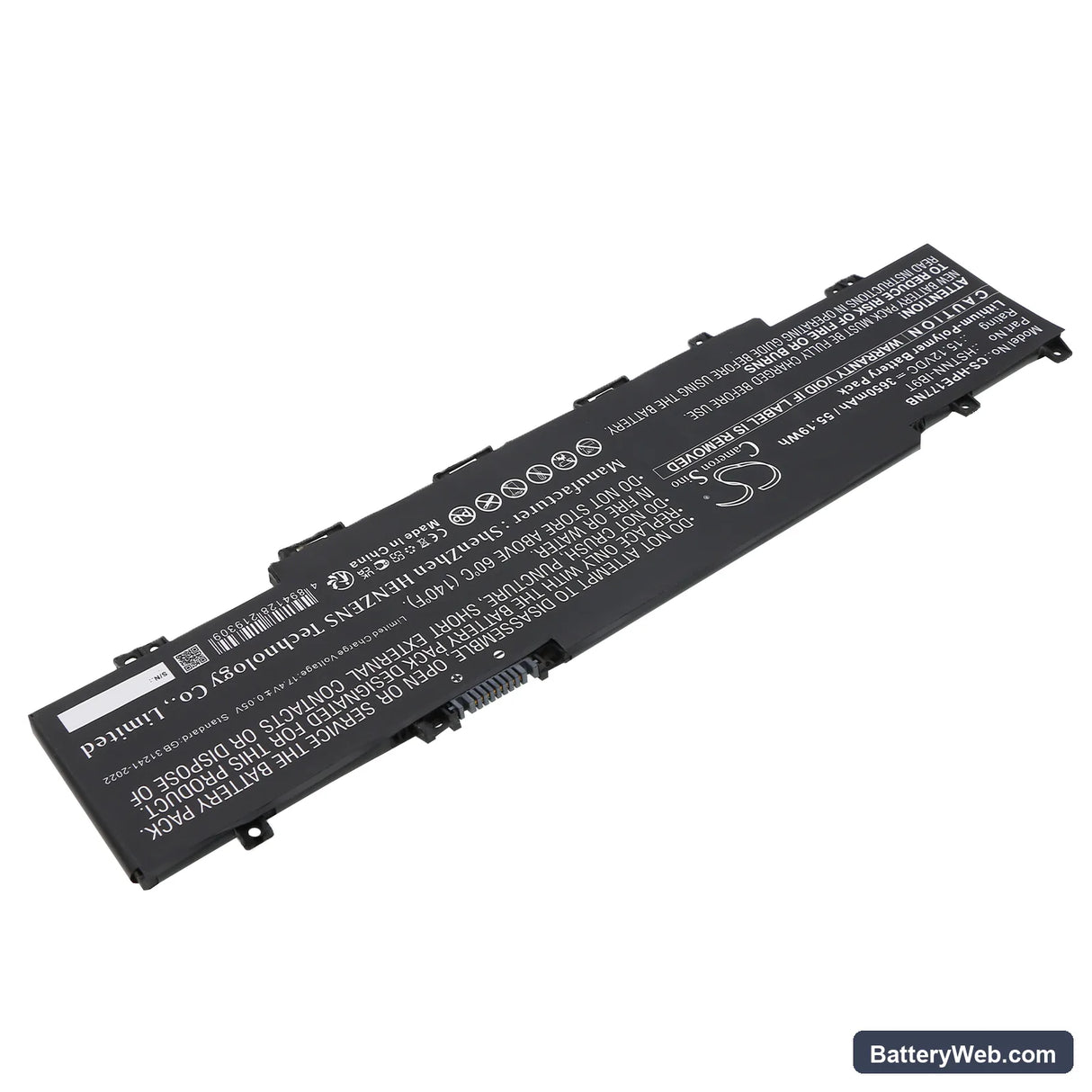 HP Envy 17-CH0005UA Replacement Battery, 15.12V, 3650mAh, Li-Polymer 2