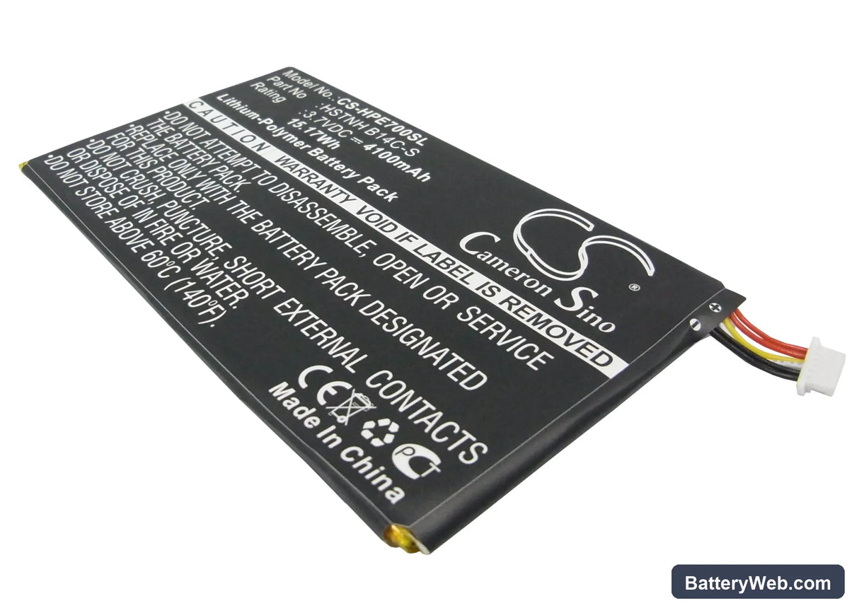 HP Tablet 7 1800 Replacement Battery, 3.7V, 4100mAh, Li-Polymer 1