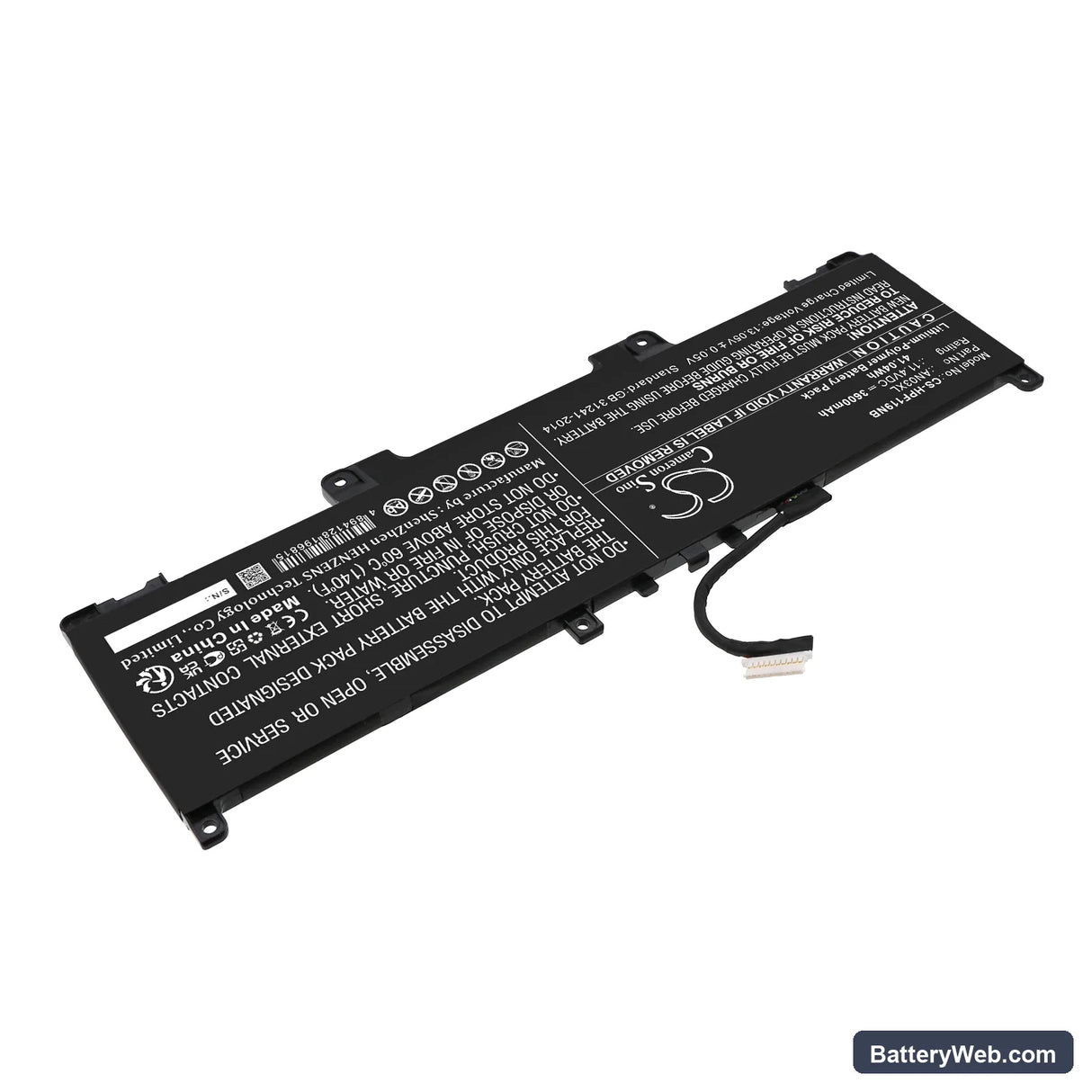 HP Pro x360 Fortis 11 G9 Replacement Battery, 11.4V, 3600mAh, Li-Polymer 2