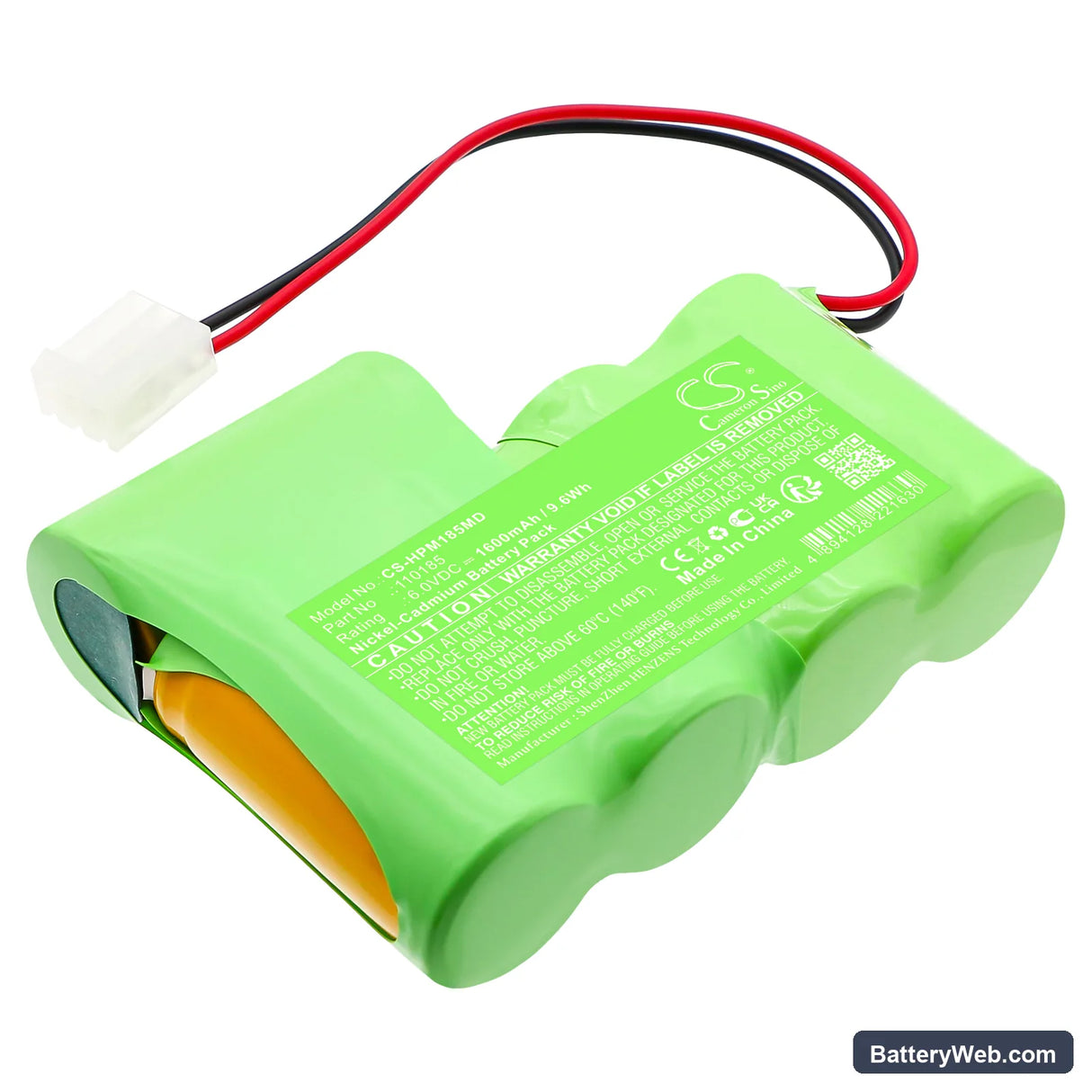 Hewlett Packard Mida Replacement Battery, 6V, 1600mAh, Ni-CD 1