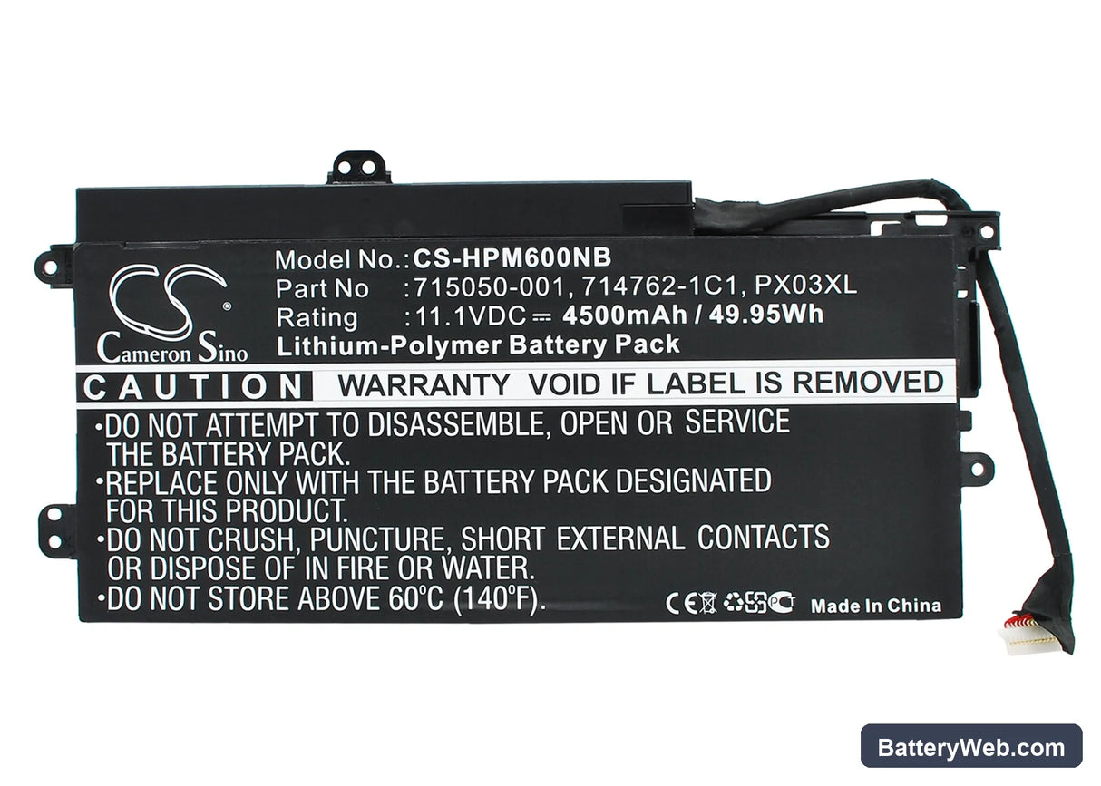 hp Replacement Battery, 11.1V, 4500mAh, Li-Polymer 1