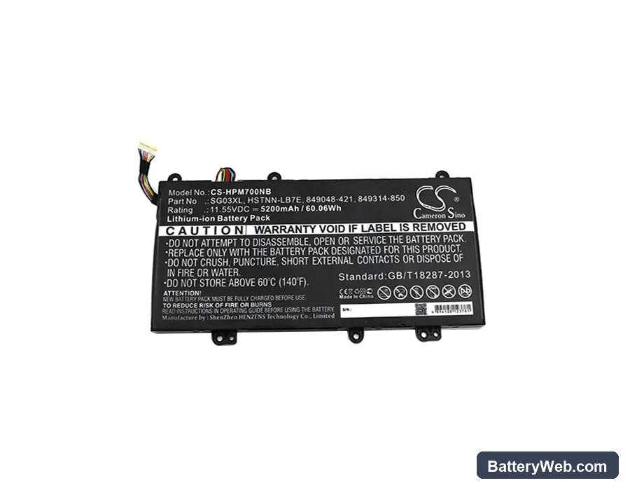 HP Envy M7U Replacement Battery, 11.55V, 5200mAh, Li-ion 3